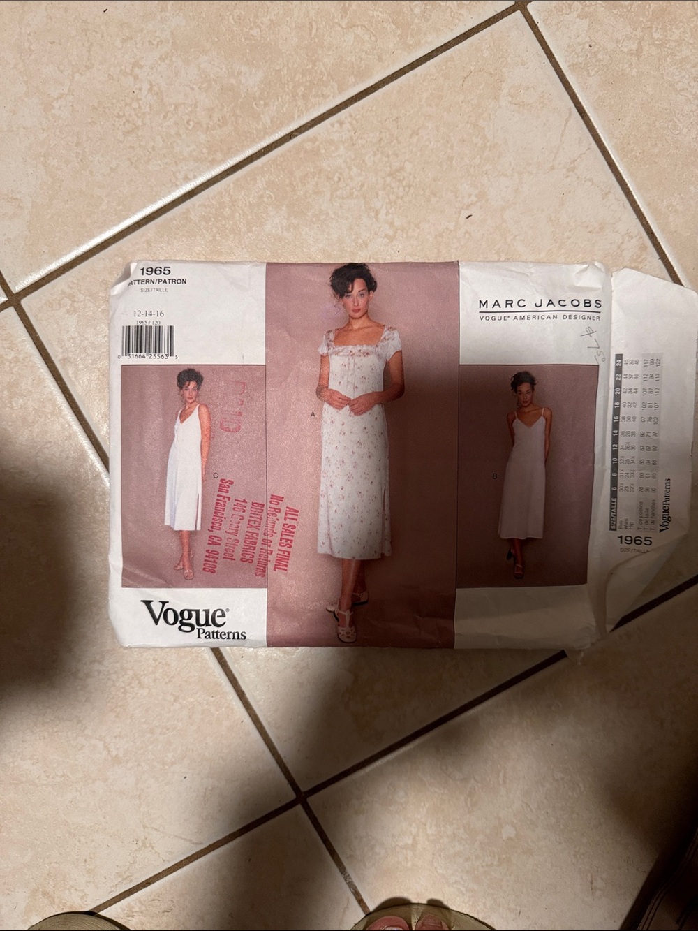 Marc Jacobs White and Cream Slip & Nightdress Pattern